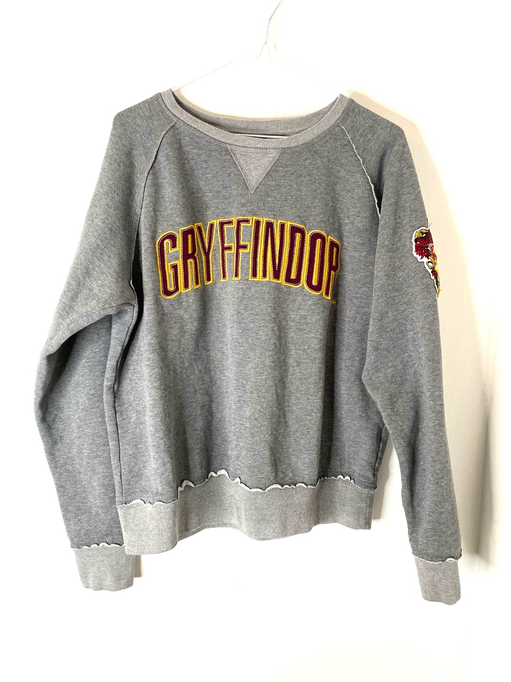 Harry Potter Universal Studios Gryffindor Crest Grey Embroidered Sweatshirt